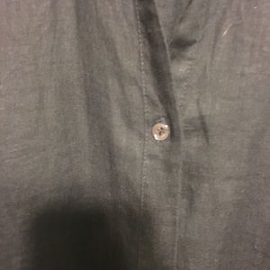 James Perse button black linen dress size xl (4)